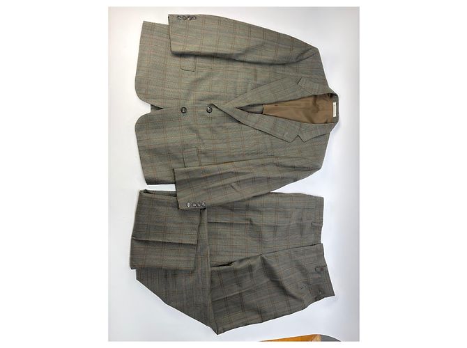 Vintage Givenchy Herren-Wollanzug-Set kariert Ende der 1980er M Grau - Ansicht 15