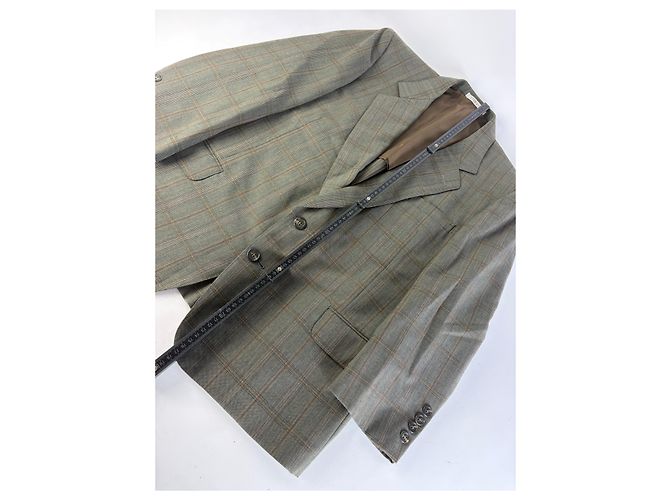 Vintage Givenchy Herren-Wollanzug-Set kariert Ende der 1980er M Grau - Ansicht 3