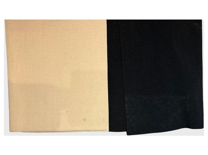 Autre Marque Solace Langes Strickkleid Schwarz und Beige - Ansicht 7