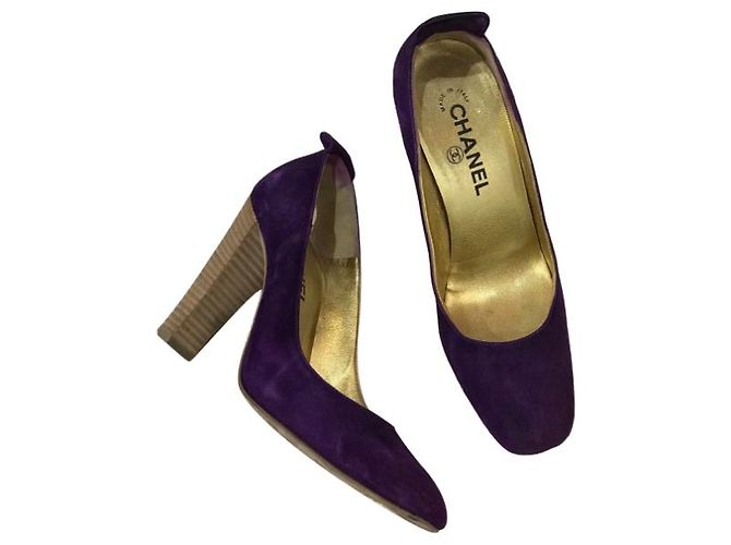 Escarpins Chanel violets T.38 Purple - view 10