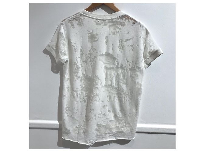 Iro White Cotton Top with Distressed Sleeves Size S - view 2