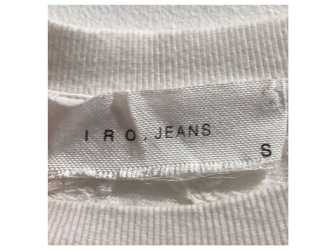Iro White Cotton Top with Distressed Sleeves Size S - view 4