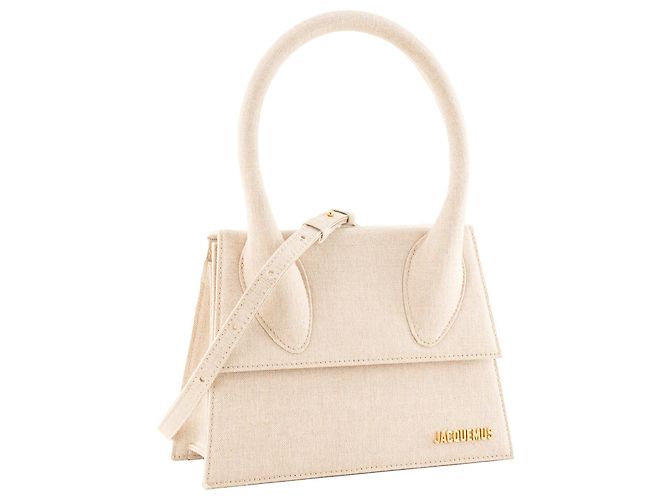 JACQUEMUS - Borsa a tracolla Le Grand Chiquito Jacquemus in lino beige - vista 2