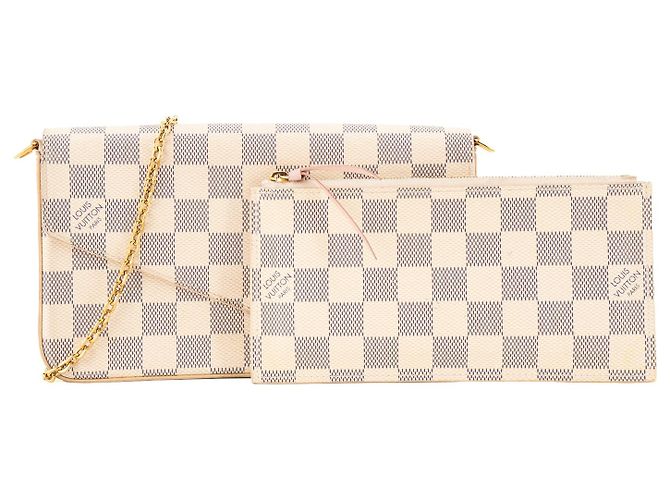 LOUIS VUITTON - Borsa a tracolla Félicie Louis Vuitton in toile enduite damier azur - vista 5