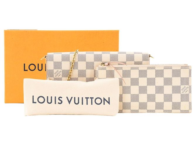 LOUIS VUITTON - Borsa a tracolla Félicie Louis Vuitton in toile enduite damier azur - vista 8