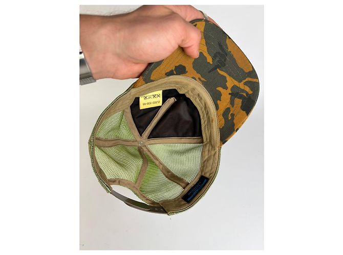 Cappellino Vintage Burberry Camo Mesh c. 2010s Orange Green Arancione - vista 2