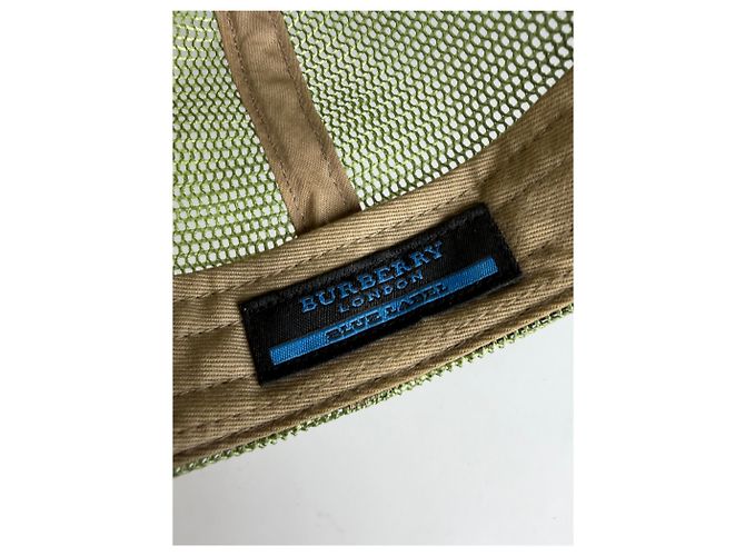 Cappellino Vintage Burberry Camo Mesh c. 2010s Orange Green Arancione - vista 4