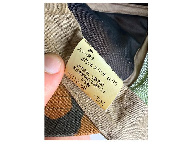 Cappellino Vintage Burberry Camo Mesh c. 2010s Orange Green Arancione - vista 8