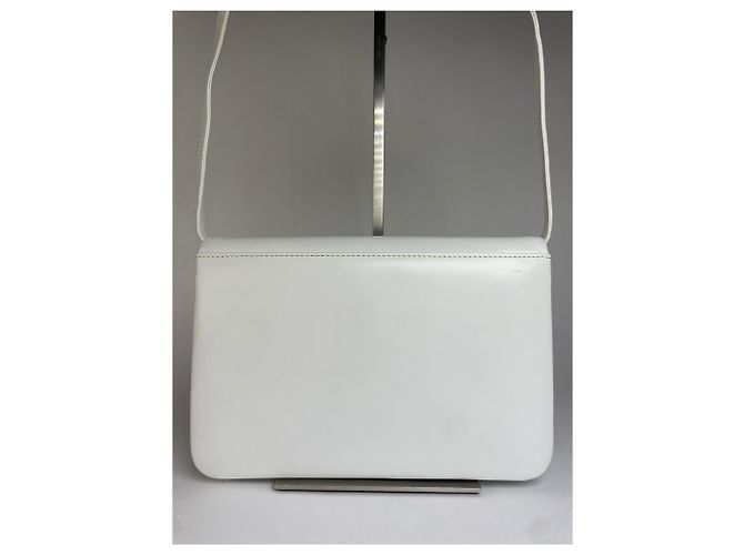 Vintage Givenchy 4G Logo Schultertasche mit Klappe Ende der 1970er White Weiß - Ansicht 15