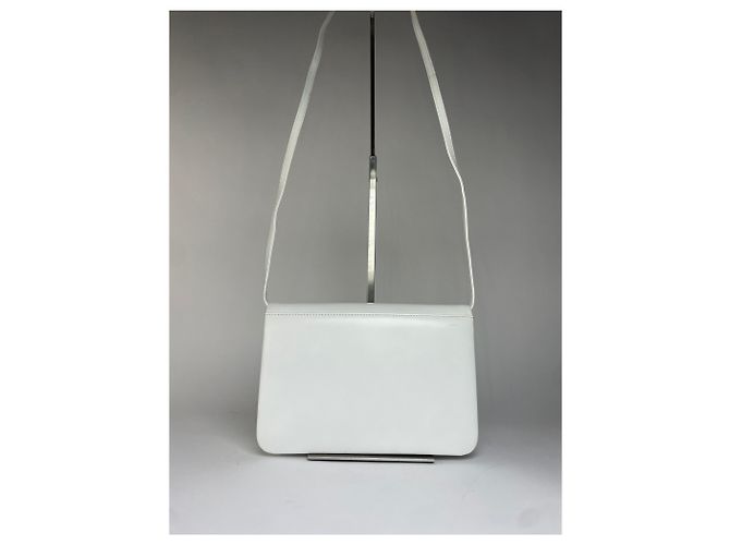 Vintage Givenchy 4G Logo Schultertasche mit Klappe Ende der 1970er White Weiß - Ansicht 2