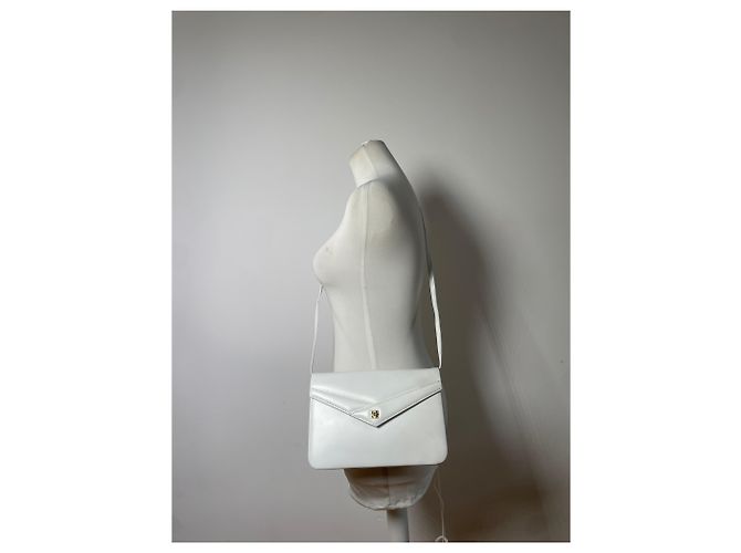 Vintage Givenchy 4G Logo Schultertasche mit Klappe Ende der 1970er White Weiß - Ansicht 6