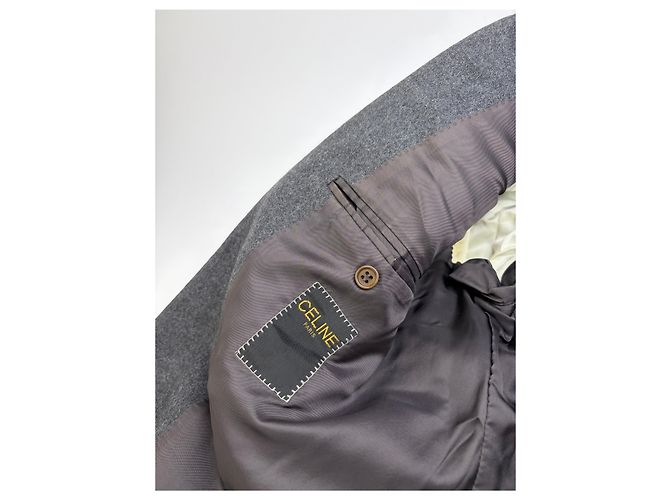 Céline Vintage Celine Zweireihiger Wollanzug Dunkelgrau M - Ansicht 6