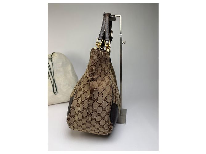 Vintage Gucci GG Monogram Canvas Hobo Bag Mitte der 2000er beige braun - Ansicht 10