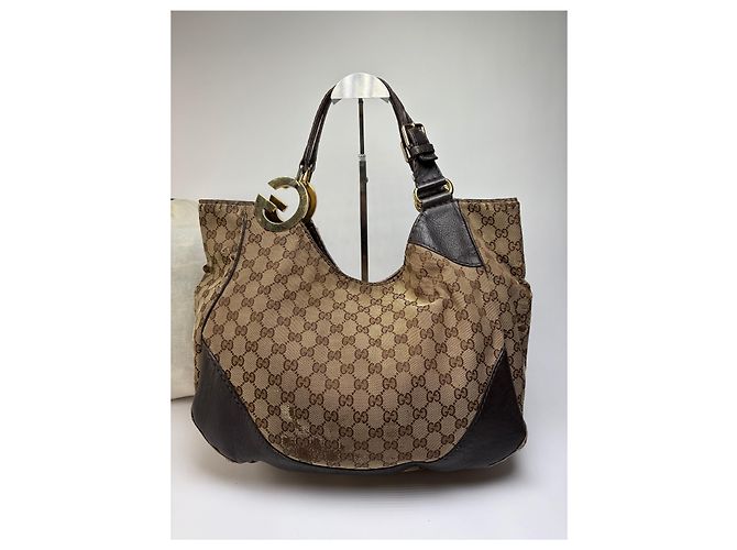 Vintage Gucci GG Monogram Canvas Hobo Bag Mitte der 2000er beige braun - Ansicht 11