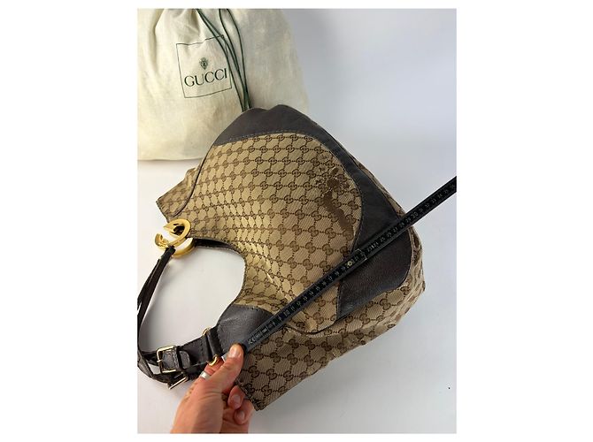 Vintage Gucci GG Monogram Canvas Hobo Bag Mitte der 2000er beige braun - Ansicht 13