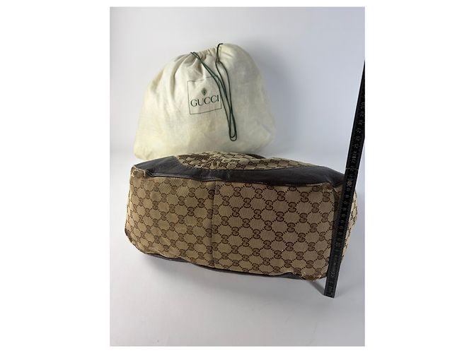 Vintage Gucci GG Monogram Canvas Hobo Bag Mitte der 2000er beige braun - Ansicht 14