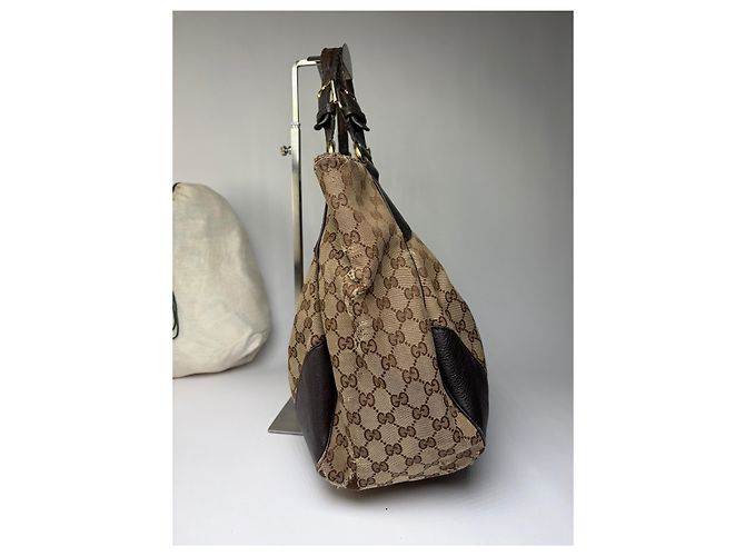 Vintage Gucci GG Monogram Canvas Hobo Bag Mitte der 2000er beige braun - Ansicht 8