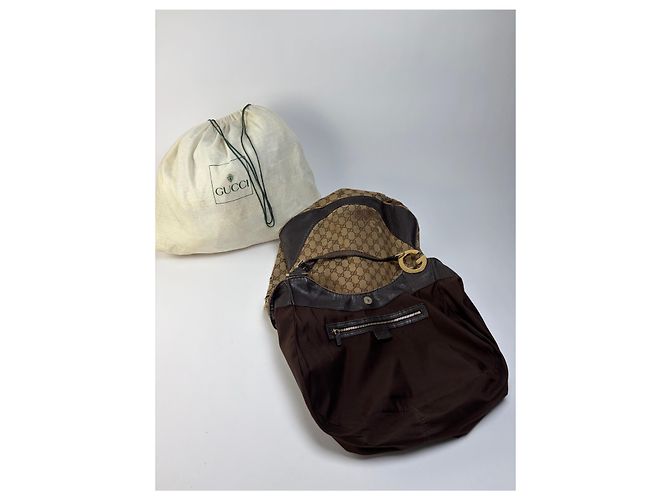Vintage Gucci GG Monogram Canvas Hobo Bag Mitte der 2000er beige braun - Ansicht 9