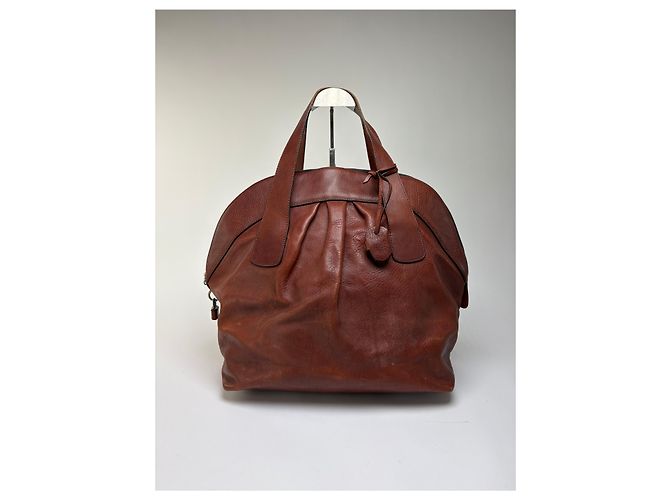 Vintage Marni Strukturierte Handtasche Braun Gold - Ansicht 12