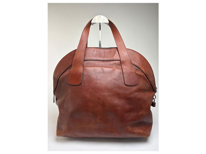 Vintage Marni Strukturierte Handtasche Braun Gold - Ansicht 13