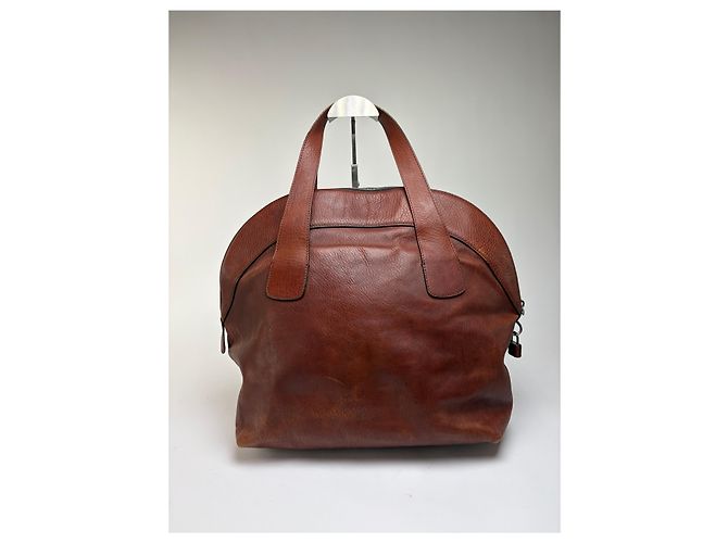 Vintage Marni Strukturierte Handtasche Braun Gold - Ansicht 2