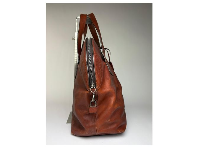 Vintage Marni Strukturierte Handtasche Braun Gold - Ansicht 5