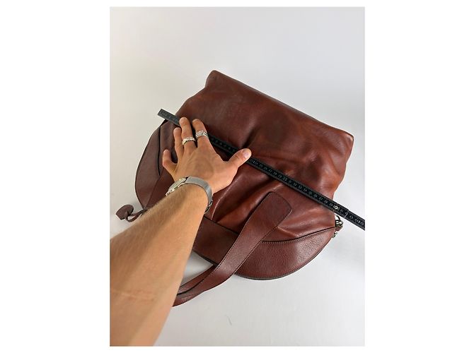 Vintage Marni Strukturierte Handtasche Braun Gold - Ansicht 9