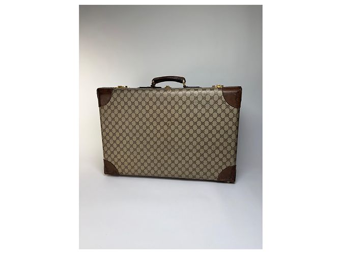 Valigia Vintage Gucci GG Plus Monogram Fine anni 1970s Beige Brown - vista 10
