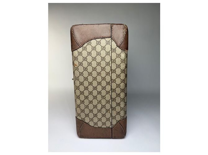 Valigia Vintage Gucci GG Plus Monogram Fine anni 1970s Beige Brown - vista 11