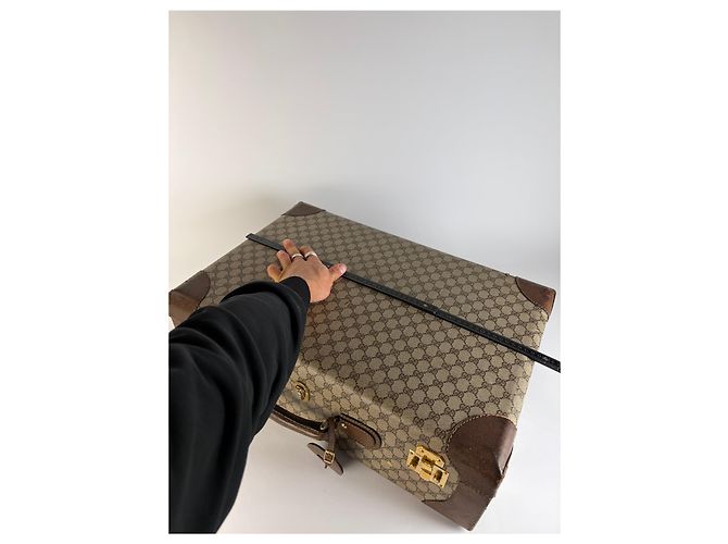 Valigia Vintage Gucci GG Plus Monogram Fine anni 1970s Beige Brown - vista 12
