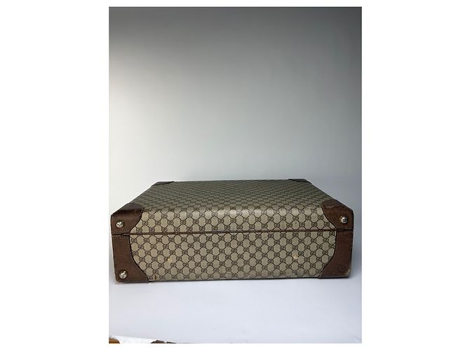 Valigia Vintage Gucci GG Plus Monogram Fine anni 1970s Beige Brown - vista 14