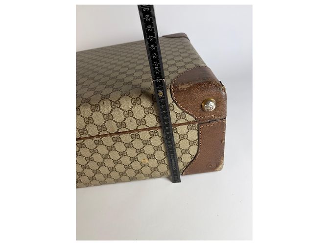 Valigia Vintage Gucci GG Plus Monogram Fine anni 1970s Beige Brown - vista 15