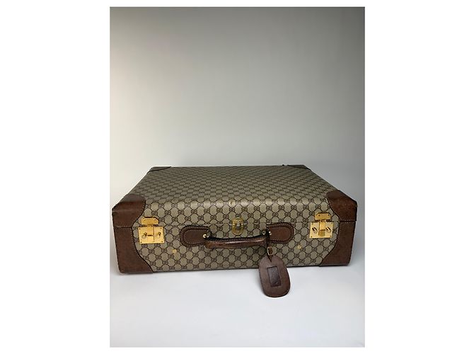 Valigia Vintage Gucci GG Plus Monogram Fine anni 1970s Beige Brown - vista 5