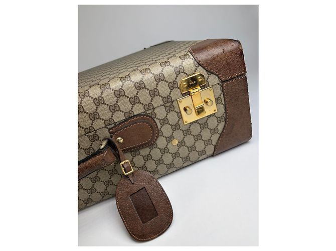 Valigia Vintage Gucci GG Plus Monogram Fine anni 1970s Beige Brown - vista 6
