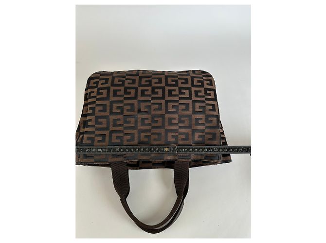 Sac cabas Vintage Givenchy 4G Canvas Fin 1990s Brown Black Marron - vue 10