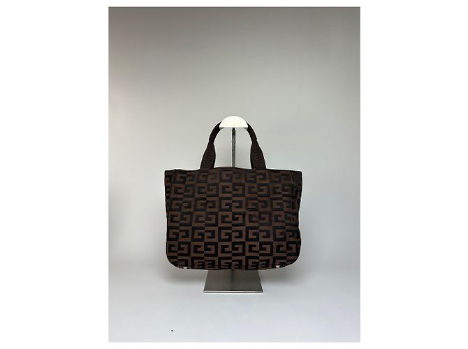 Sac cabas Vintage Givenchy 4G Canvas Fin 1990s Brown Black Marron - vue 11