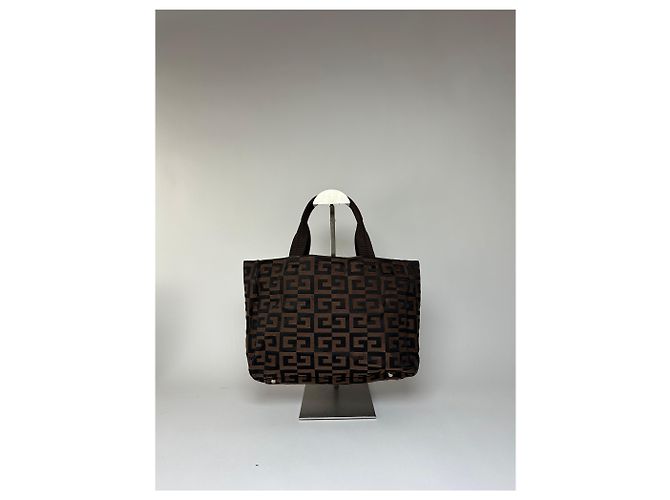 Sac cabas Vintage Givenchy 4G Canvas Fin 1990s Brown Black Marron - vue 13