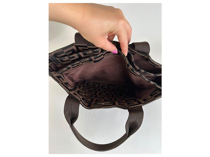 Sac cabas Vintage Givenchy 4G Canvas Fin 1990s Brown Black Marron - vue 14