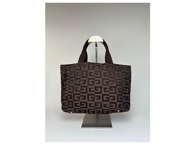 Sac cabas Vintage Givenchy 4G Canvas Fin 1990s Brown Black Marron - vue 2