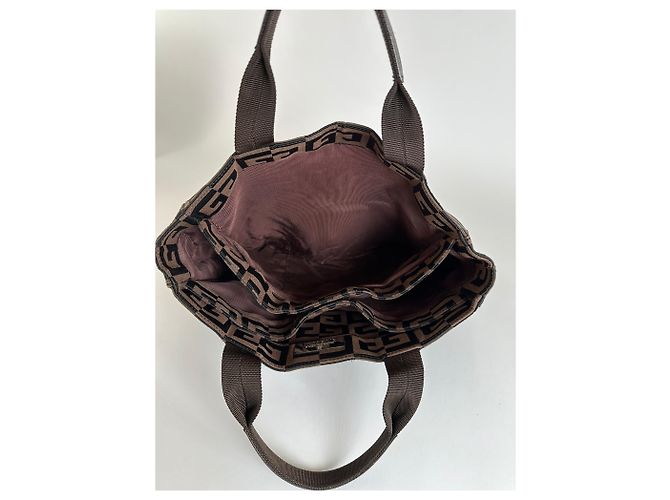 Sac cabas Vintage Givenchy 4G Canvas Fin 1990s Brown Black Marron - vue 3