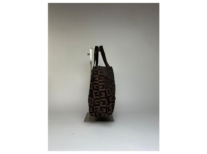 Sac cabas Vintage Givenchy 4G Canvas Fin 1990s Brown Black Marron - vue 4