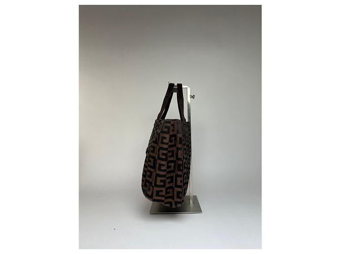 Sac cabas Vintage Givenchy 4G Canvas Fin 1990s Brown Black Marron - vue 6