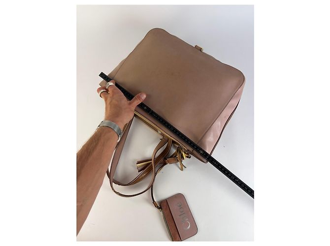 Vintage Chloé Leder Tote Dusty Pink Gold Metallisch - Ansicht 11