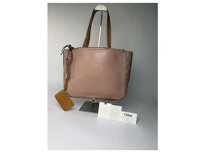 Vintage Chloé Leder Tote Dusty Pink Gold Metallisch - Ansicht 14