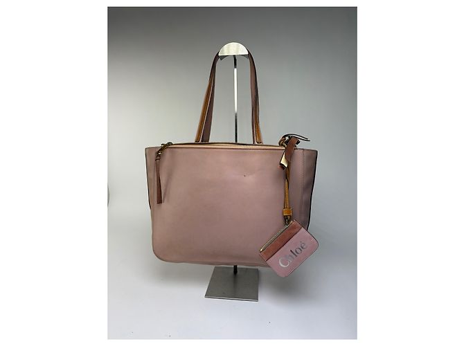 Vintage Chloé Leder Tote Dusty Pink Gold Metallisch - Ansicht 15