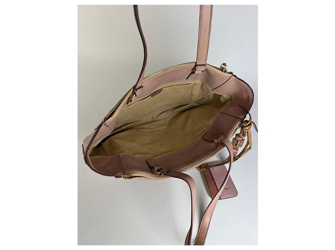 Vintage Chloé Leder Tote Dusty Pink Gold Metallisch - Ansicht 3