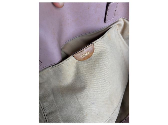 Vintage Chloé Leder Tote Dusty Pink Gold Metallisch - Ansicht 4
