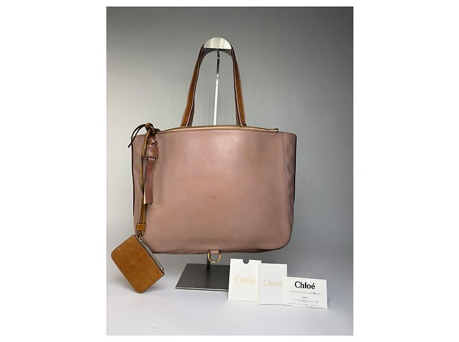 Vintage Chloé Leder Tote Dusty Pink Gold Metallisch - Ansicht 5