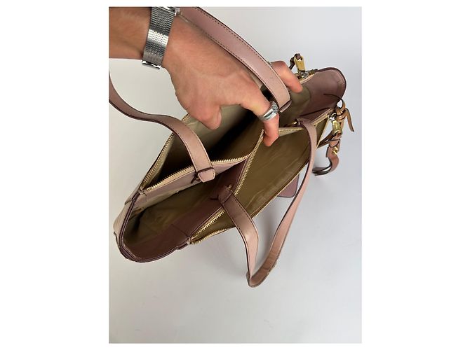 Vintage Chloé Leder Tote Dusty Pink Gold Metallisch - Ansicht 6