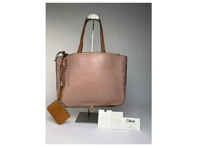 Vintage Chloé Leder Tote Dusty Pink Gold Metallisch - Ansicht 7